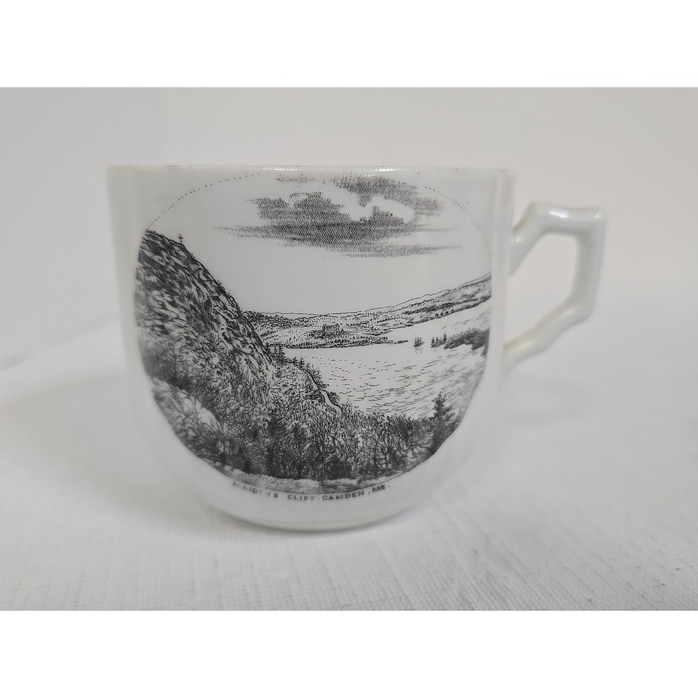 Antique Maiden's Cliff Camden Maine Souvenir Cup JB Williamson Germany Gold Tone